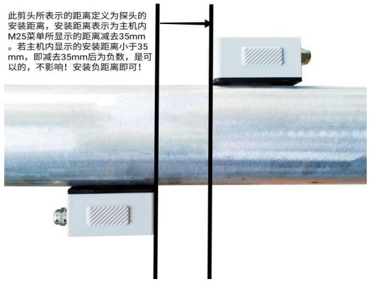 非接觸式超聲波流量計安裝距離示意圖